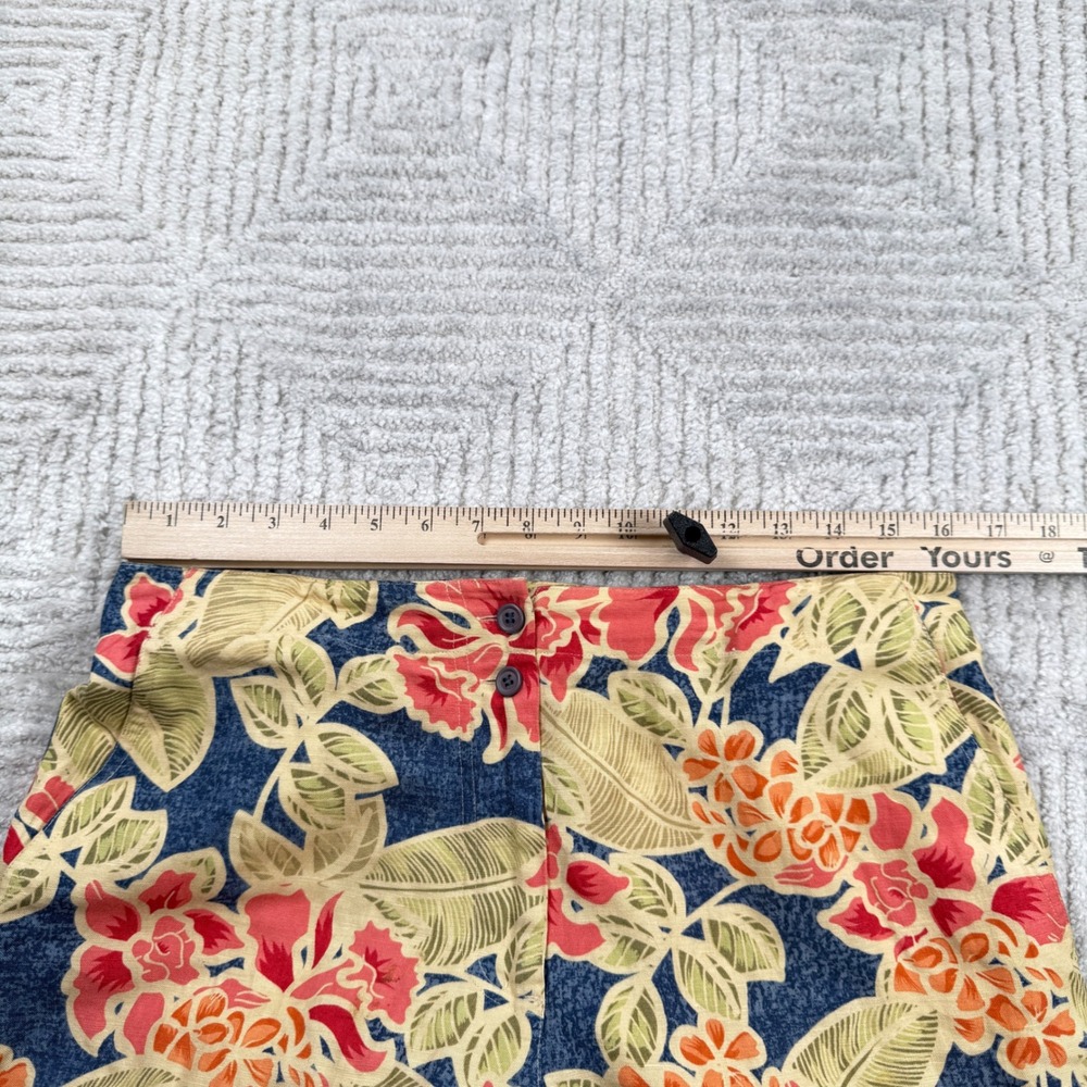 VTG Talbots Petites Floral Linen Pants Women 12P Tropical Straight Coastal 90s - Picture 6 of 12